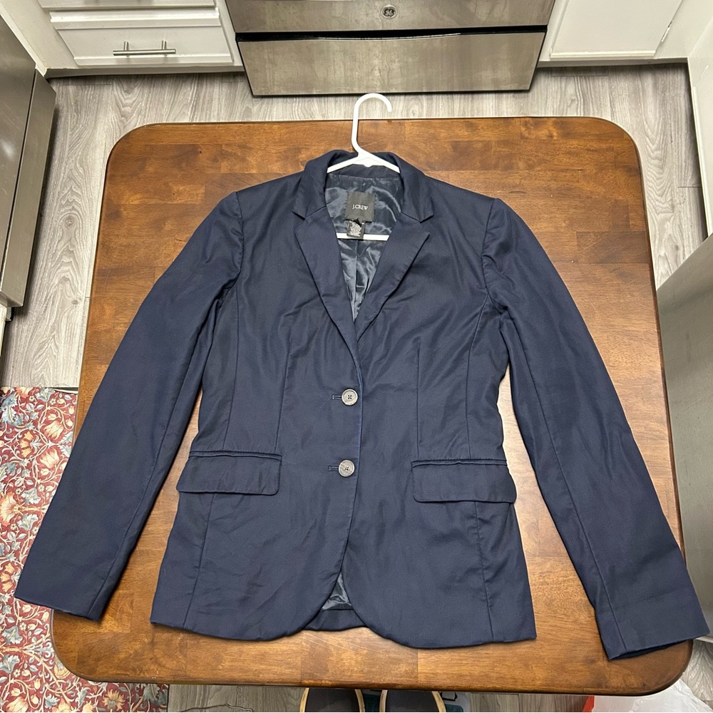 J Crew Navy Blue Blazer in Size 4 Nouvelle Blazer Style 21324